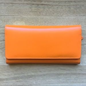 Brand New Genuine Leather Orange Fold-over Wallet